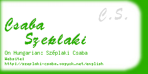 csaba szeplaki business card